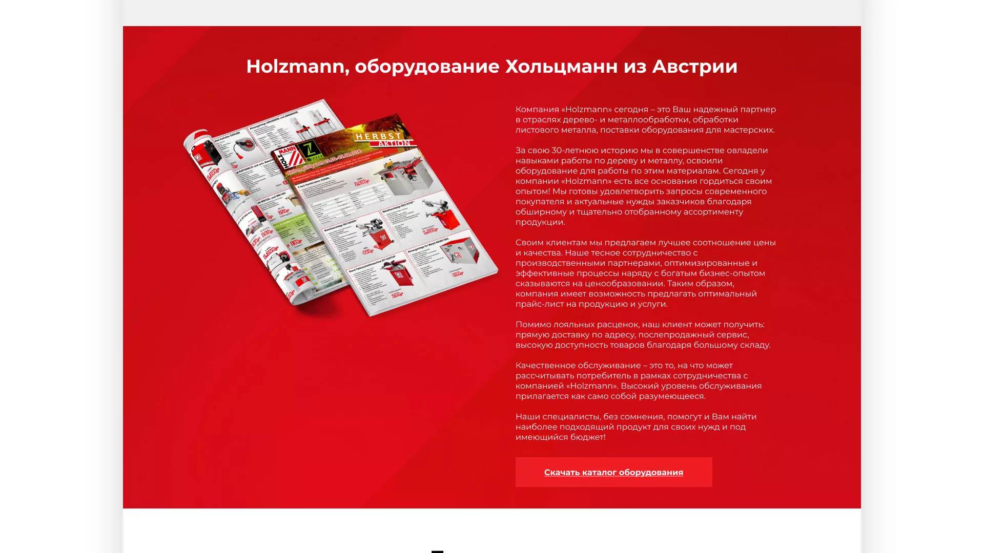Создание сайта компании «HOLZMANN Maschinen GmbH» в Славске