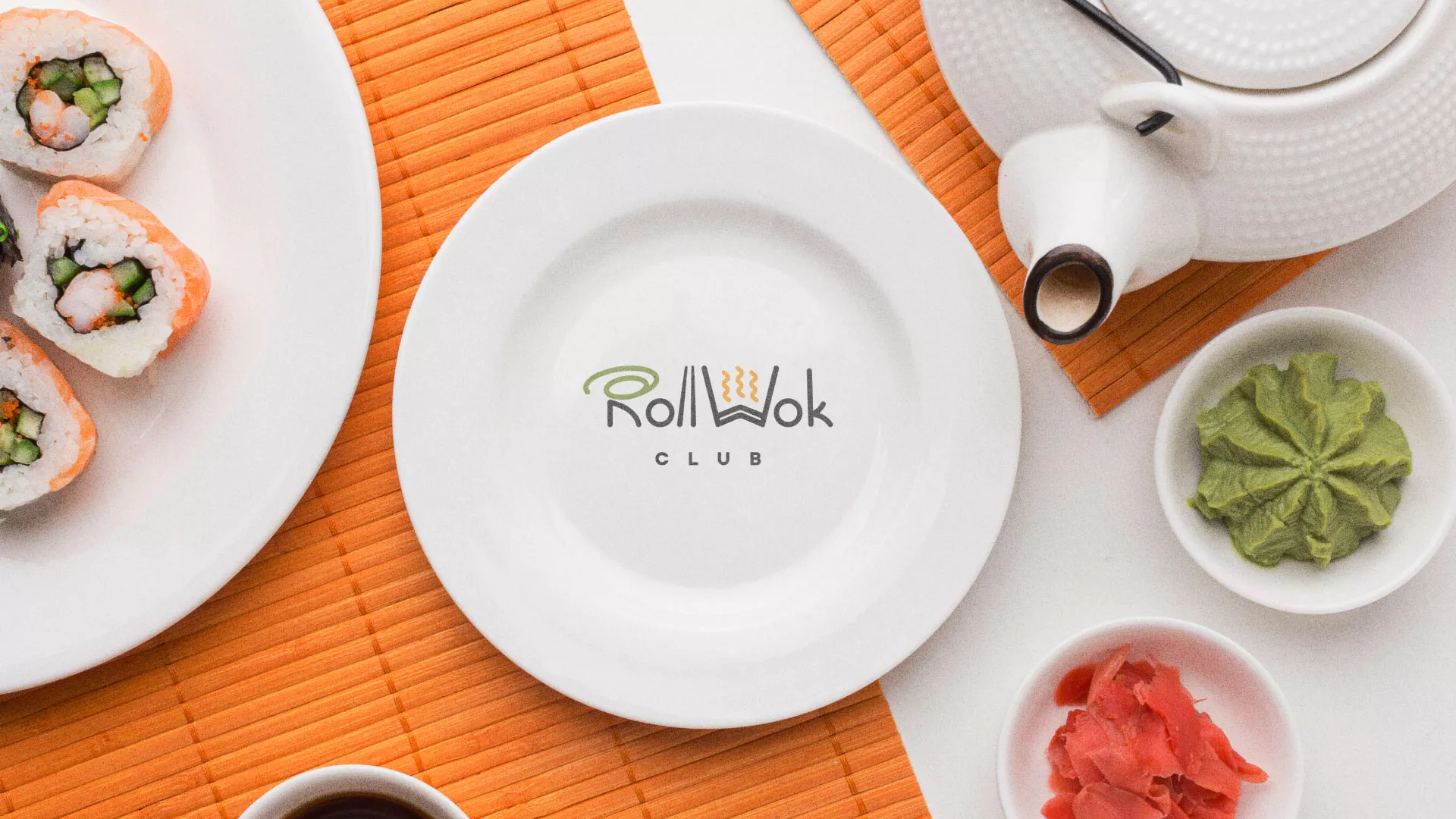 Разработка логотипа и фирменного стиля в Славске для суши-бара «Roll Wok Club» Разработка логотипа и фирменного стиля в Славске для суши-бара «Roll Wok Club»